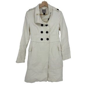 Mango Suit Cream Double Breasted Button Down Cotton Coat